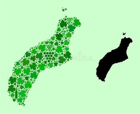 Mapa Da Colagem De Vinhos E Uvas Na Ilha De Niihau Ilustra O Do Vetor