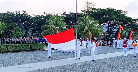 Baru Kali Ini Upacara Penaikan Dan Penurunan Bendera Merah Putih Dalam