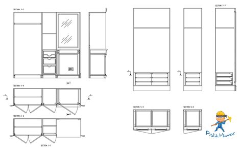 Gardrop Detayları AutoCAD Dwg Çizimleri Pislik Mimar