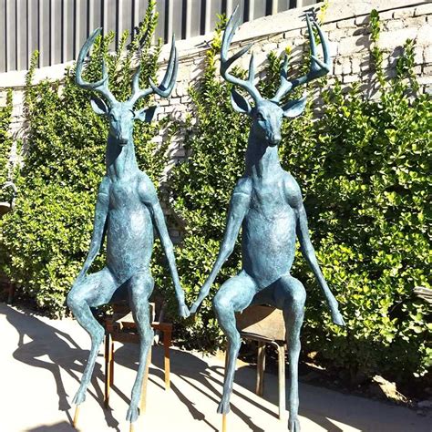 Life Size Bronze Sitting Scioto Lounge Deer Statue Youfine Sculpture