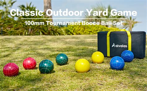 Aivalas Bocce Ball Set 100mm Bocci Ball Set With 8 Resin Balls