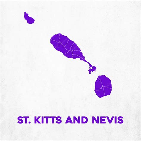 Premium Vector | Detailed st kitts and nevis map