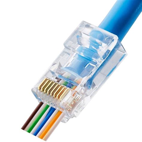 Conector La Retea Pass Through Ez Rj45 Cat6 Cu 8 Pini Mufa Utp Cat 6 Emag Ro