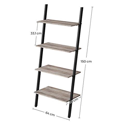 VASAGLE Ladder Shelf Wall Rack Shelf And Storage Shelving Unit 4 Tier