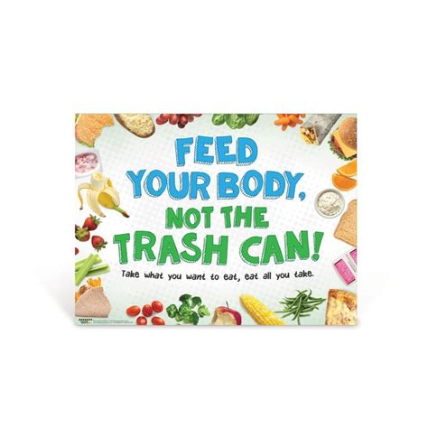 Feed Your Body Not The Trash Can Poster In 2021 Cafeteria Food