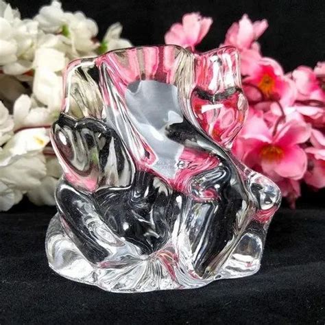 Multicolor BI2040 Crystal Glass Ganesha Idol For Home Office Free