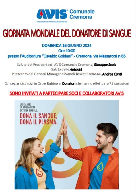 Avis Giornata Mondiale Del Donatore Di Sangue