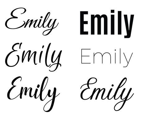 Emily Svg Baby Names Svg Wedding Names Svg Etsy