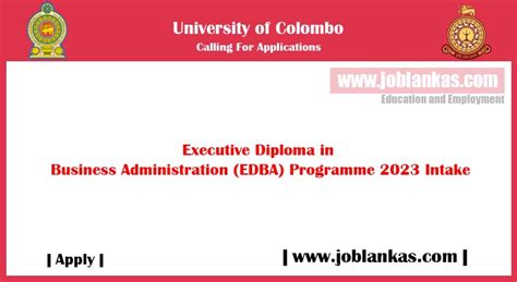 Executive Diploma In Business Administration Edba 2023 University