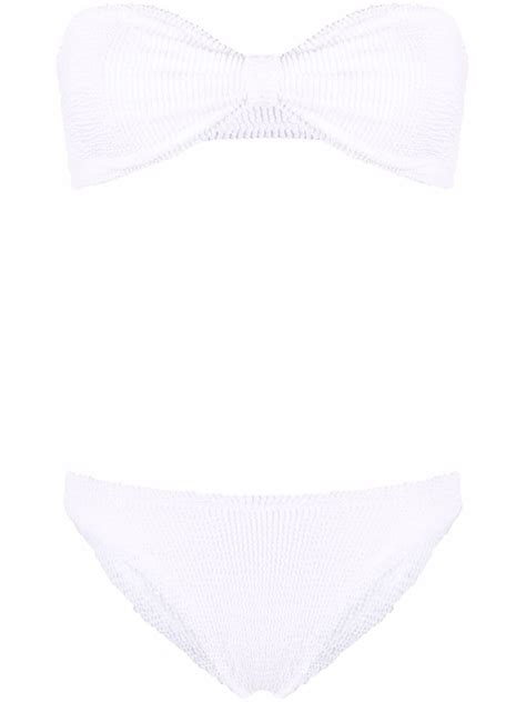 Hunza G Jean Crinkle Effect Bandeau Bikini Farfetch