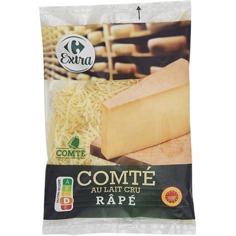 Rappel Consommateur Détail Comté AOP au lait cru râpé 150g Carrefour