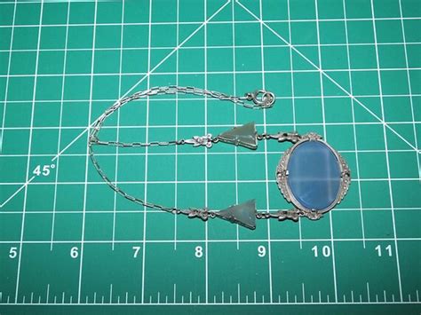 Antique Vintage Edwardian Art Deco Blue Chalcedony Ma Gem