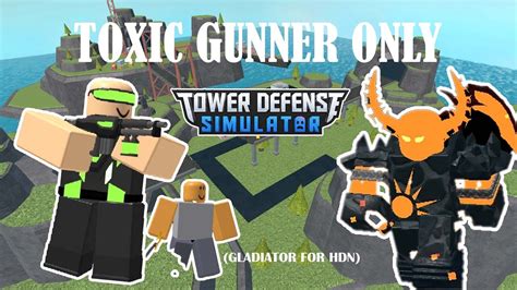 How Far Can You Go With Only Toxic Gunner Roblox Tds Youtube