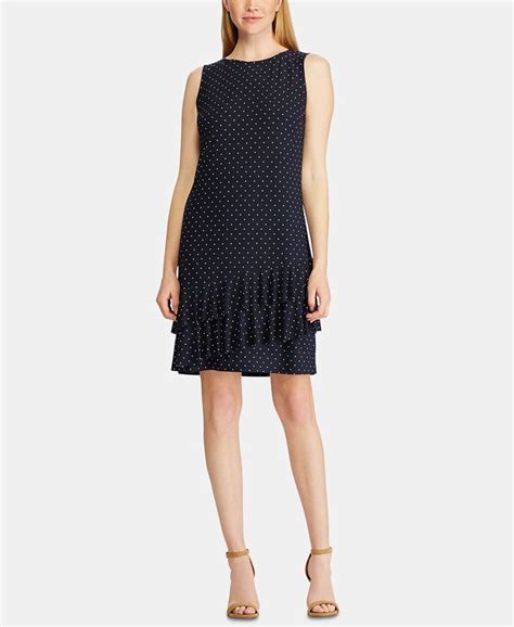 American Living Polka Dot Print Tiered Ruffle Dress Macys