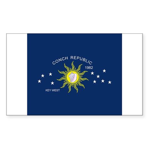 Conch Republic Flag Sticker (Rectangle) Conch Republic Flag Sticker | CafePress