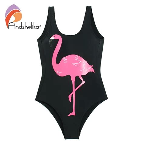 Andzelika bikini 2018 слитный купальник монокини с Розовым фламинго для девочки на девочек