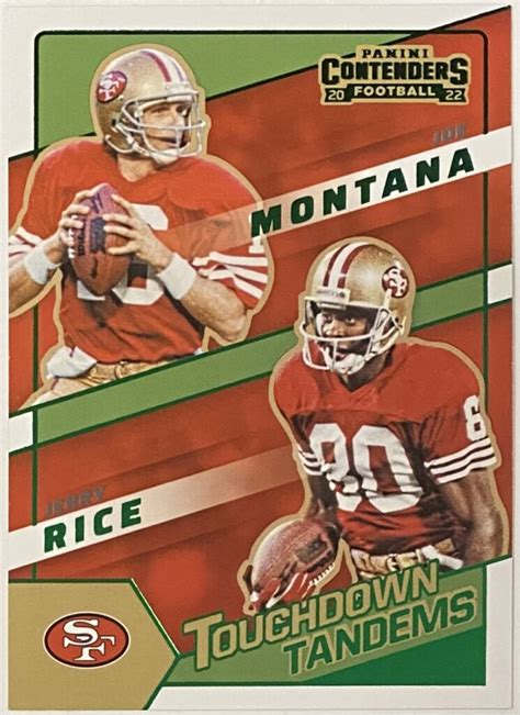 Joe Montana Jerry Rice Panini Contenders Football San Francisco