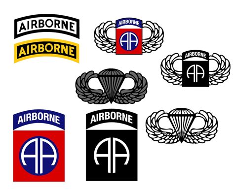 82nd Airborne Logo Unit Insignia, Jump Wings, Airborne Tab, US Army Digital Vector SVG, Ai, Eps ...