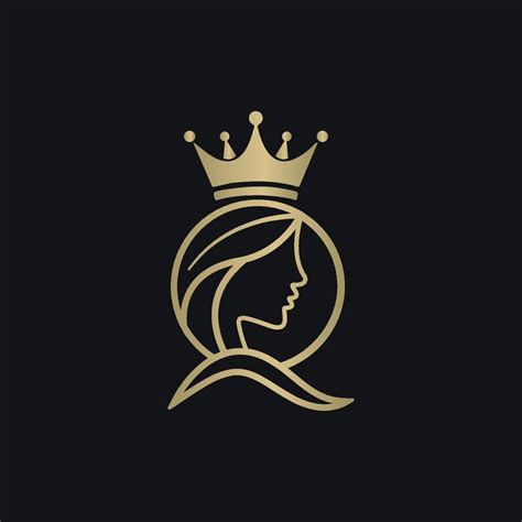 Luxurious Queen logo icon design template. Gold, elegant, beauty ...