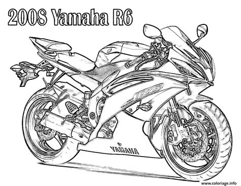 Coloriage Yamaha Moto De Course Jecolorie