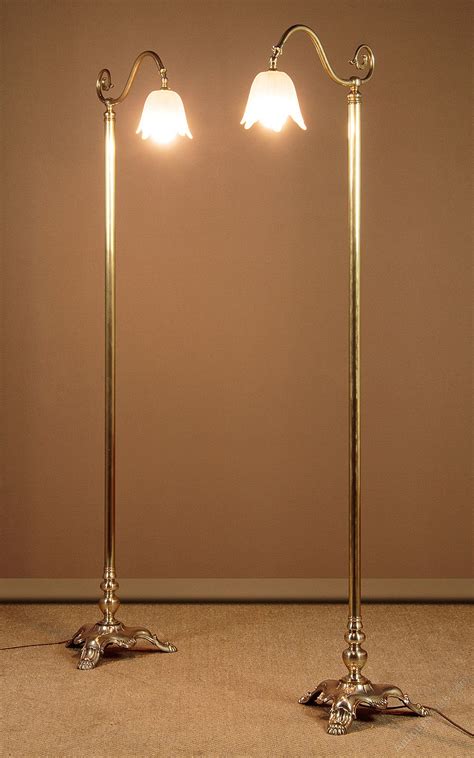 Antiques Atlas Pair Of Brass Floor Lamps C 1920