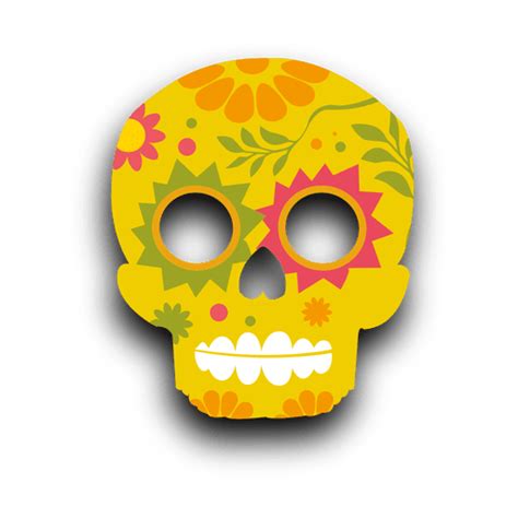 Colorful Floral Yellow Sugar Skull Png And Svg Design For T Shirts