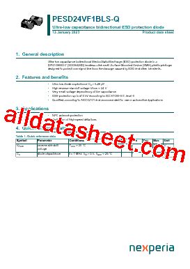 Pesd Vf Bls Q Datasheet Pdf Nexperia B V All Rights Reserved