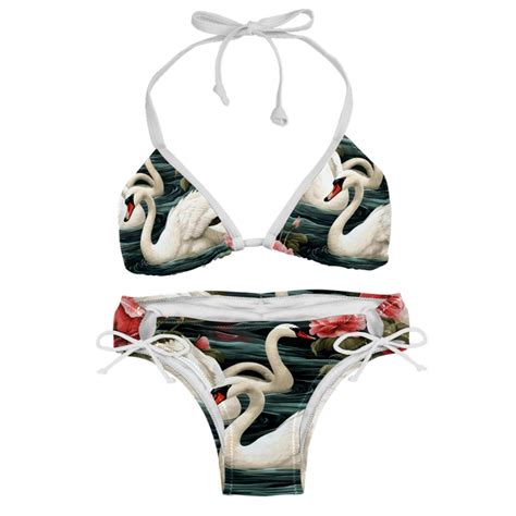 Swan Detachable Sponge Adjustable Strap Bikini Set Two Pack Versatile Swim Suit For All Scenes