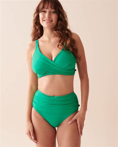 Haut De Bikini Bralette Bonnet D En Fibres Recycl Es Meraude Vert