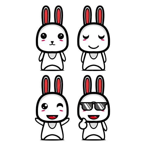 Premium Vector Set Collection Of Cute Rabbit Mascot Design Isolated