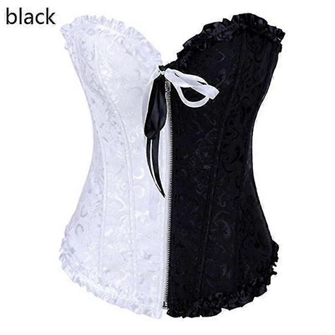 Overbust Corset Sexy Lace Plus Size Erotic Zip Floral Women Bustier Corset Lingerie Fruugo UK