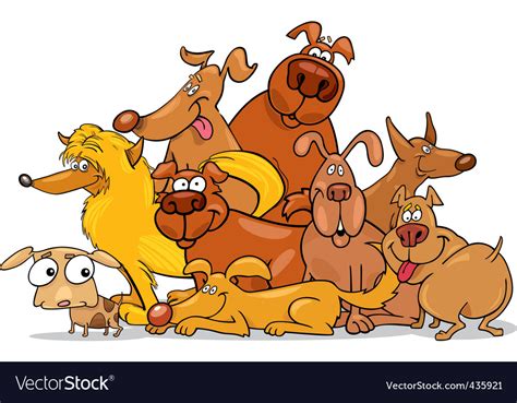 Cartoon Dogs Royalty Free Vector Image Vectorstock