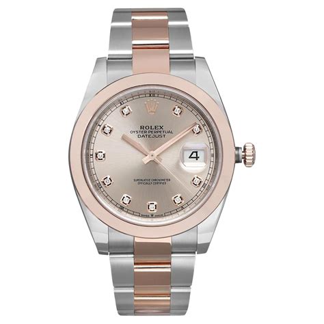 Rolex Datejust 41 Steel Rose Gold Sundust Dial Mens Watch 126301 Box