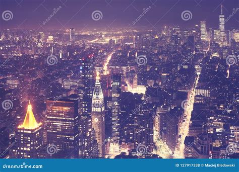 Aerial View New York City Night Stock Photos - 2,627 Images