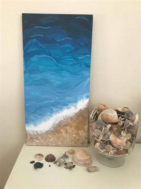 X Oc An Et Sable Acrylique Wall Art D Cor De Plage L T Maison