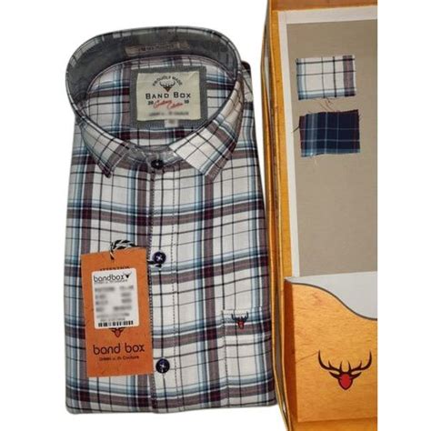 Band Box Collar Neck Mens Linen Check Shirt Fabric Handwash Size 38