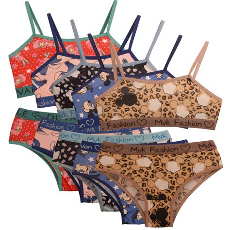 5 Conjuntos Juvenil Lingerie Roupa Infantil Menina Calcinha e Sutiã Infantil Shopee Brasil