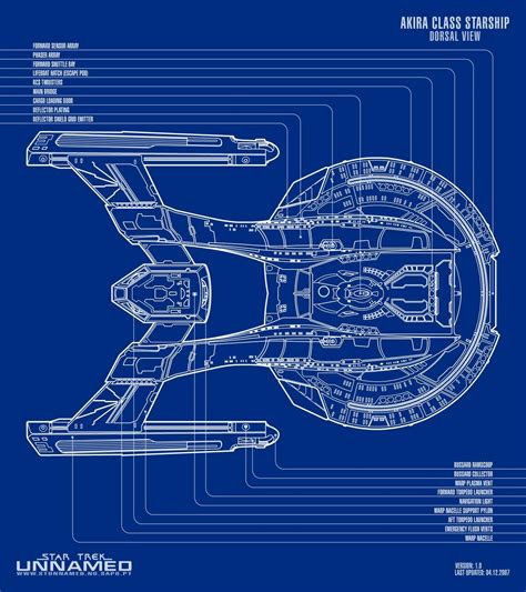 Akira Class Starship Schematic – Dorsal View by NapalmKing