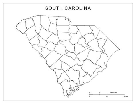 South Carolina Map Outline Printable