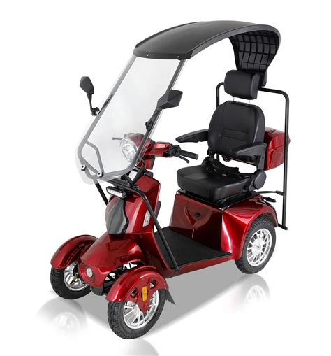 Us Stock 4 Wheel Mobility Scooter With Roof For Elderly Disabled