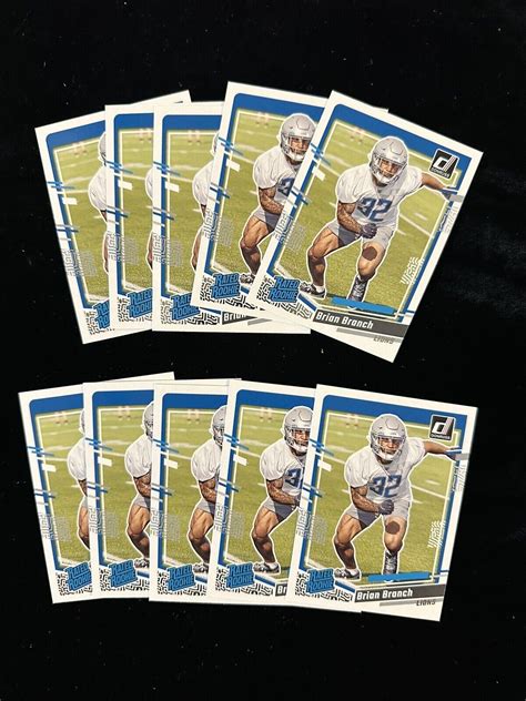 20 Card Lot 2023 Donruss Football Rated Rookie Card Lions Brian Branch