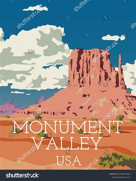 Monument Valley Poster Color Vector Graphic Stock Vector (Royalty Free) 2189031463 | Shutterstock