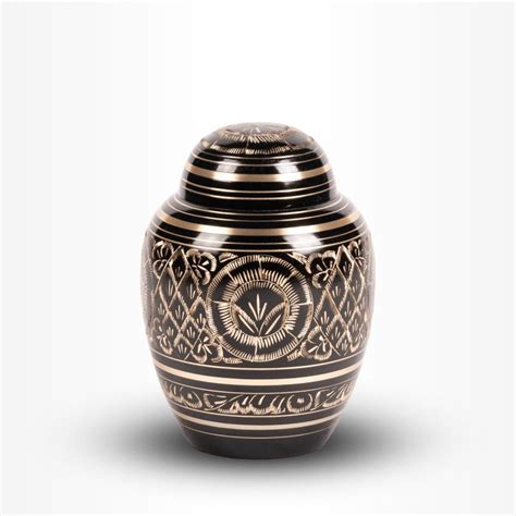 Messing Urn Middel 850 Ml Zwart Goud Urn Store