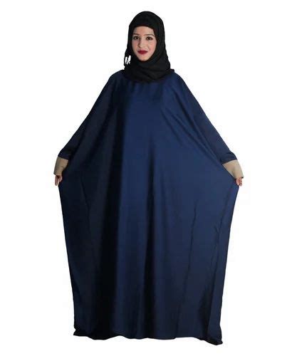 Burqa Women Modest City Plain Blue Nida Farasha Size Free Size At Rs