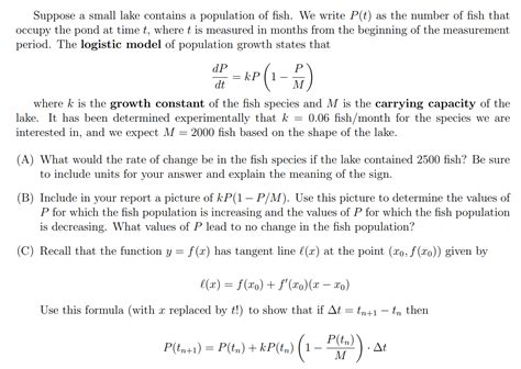 Solved Suppose A Small Lake Contains A Population Of Fish Chegg