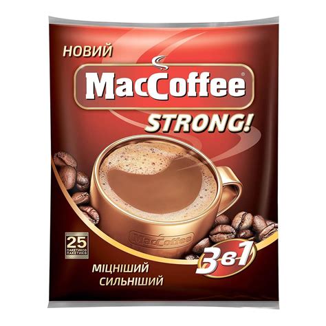 Maccoffee strong кавовий напій 3 в 1 25 пакетиків – Інтернет-магазин ...