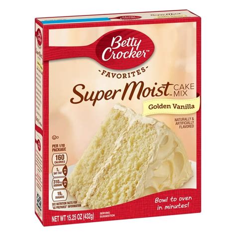 Betty Crocker Super Moist Golden Vanilla Cake Mix 1525 Box