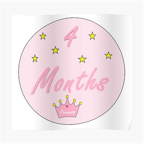 4 Months Old Baby Months Sticker Poster By Superchele Redbubble