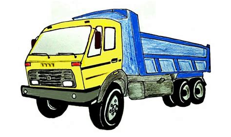 How to draw dump truck step by step - Easy drawing dump truck ...