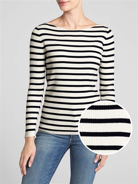 Ribbed Long Sleeve Boatneck Pullover Gap Factory